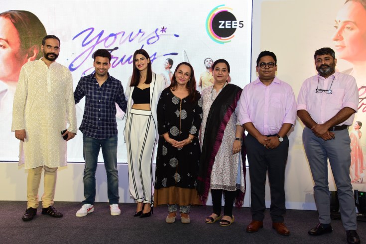 Director-Sanjoy Nag, Producer- Nikhil Chaudhary, Aahana Kumra,ZEE5 content head- Aparna Achrekar, Soni Razdan, Producer Shiladitya Bora, Milapsinh Jadeja at ZEE5's Yours Truly PC