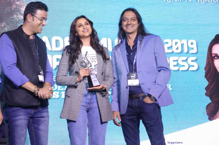 From L-R Kapil Malhotra, Parineti Chopra, Amit Malhotra Adex India Mumbai Dive Show.